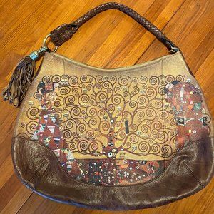 Icon Los Angeles Gustav Klimt Shoulder Bag "Tree of Life" Genuine Leather